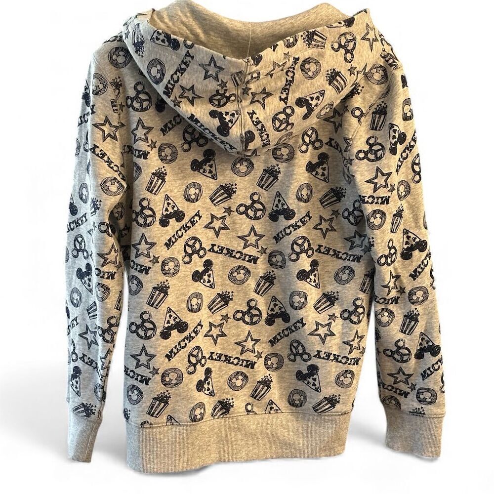 Disney Spotted Zebra Unisex XL Gray Full Zip Hoodie Mickey Mouse Graphic Print - Picture 2 of 6